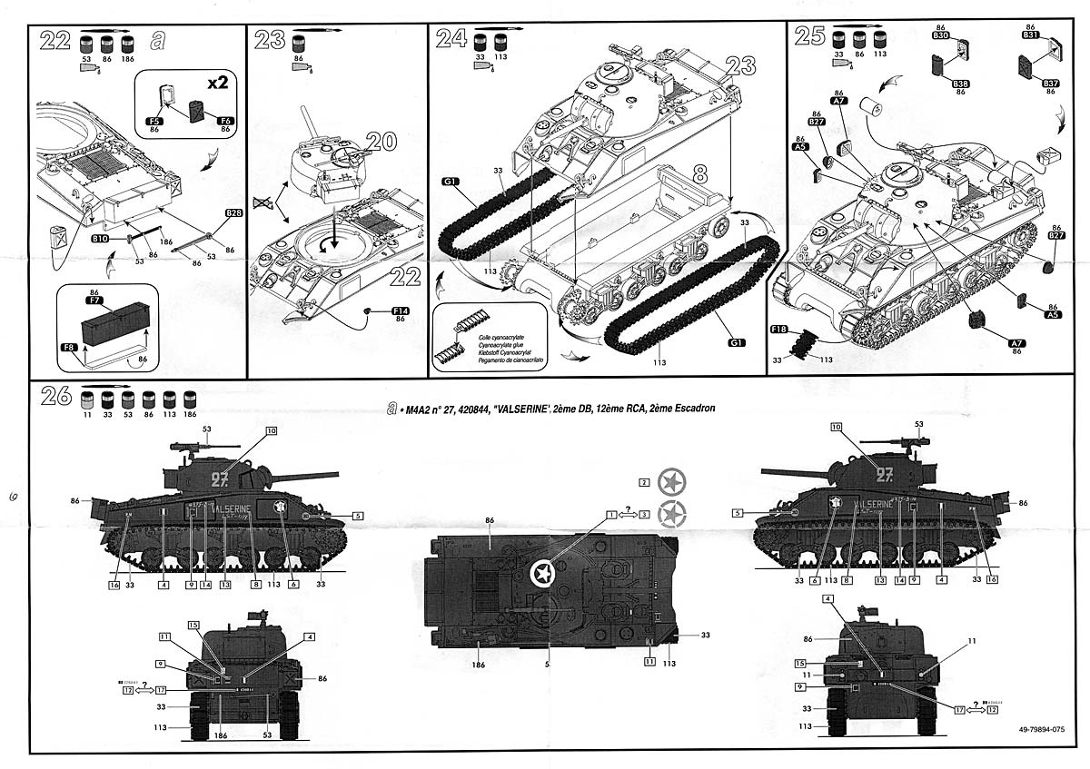 Sherman M4A2 Division Leclerc ref 79894 Plansherman3